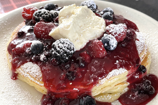 Lemon Ricotta Pancakes w/mix Berry Compote